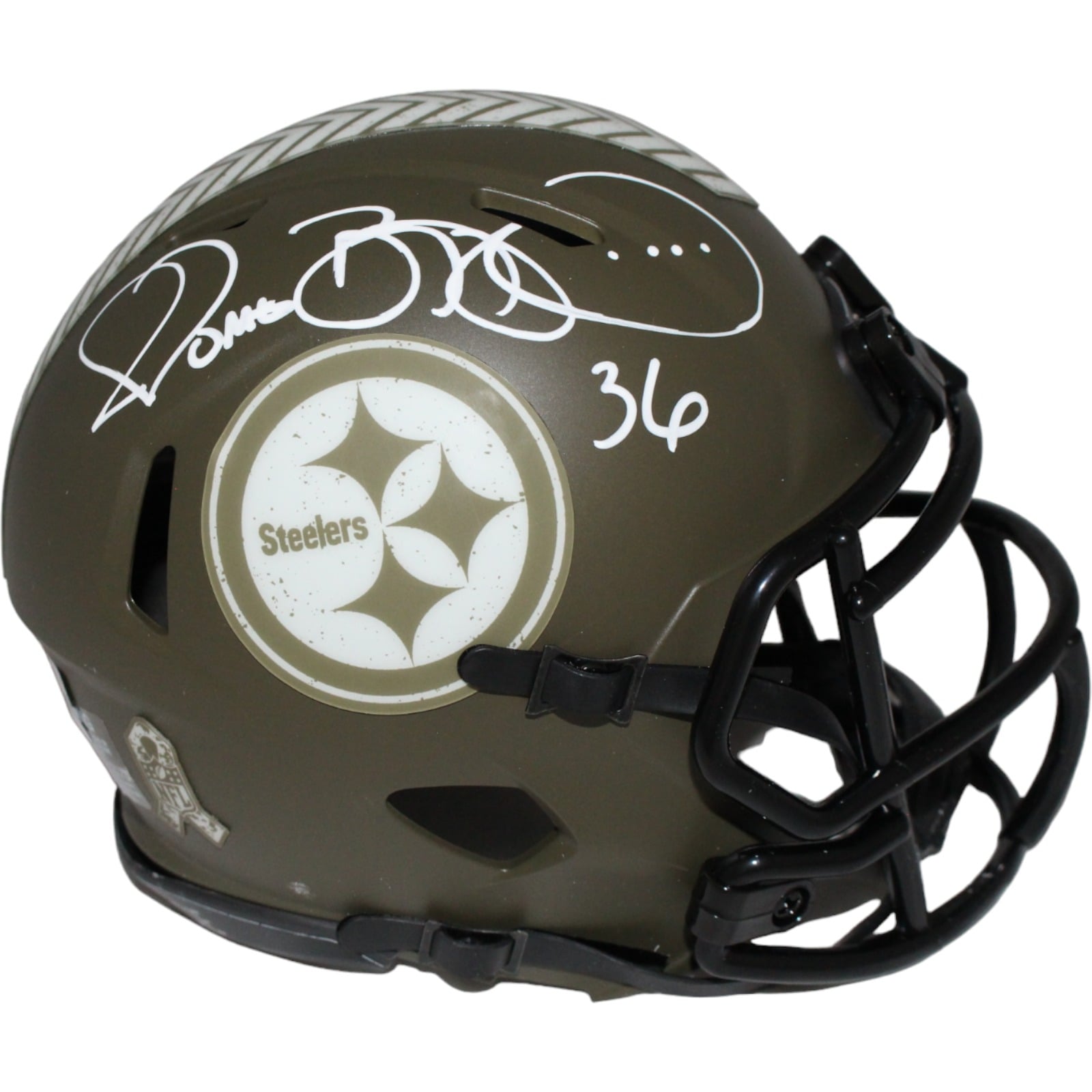 Jerome Bettis Signed Pittsburgh Steelers Salute Mini Helmet – Beckett Authenticated-Powers Sports Memorabilia
