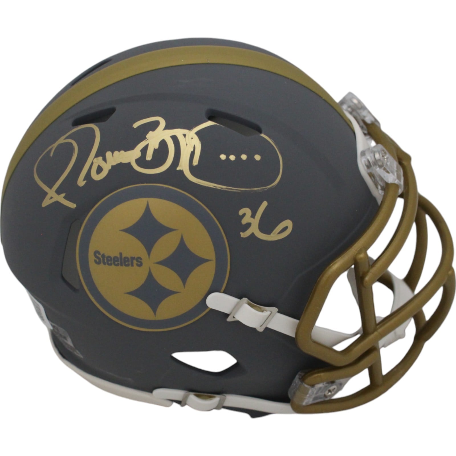 Jerome Bettis Signed Pittsburgh Steelers Slate Mini Helmet – Beckett Authenticated-Powers Sports Memorabilia