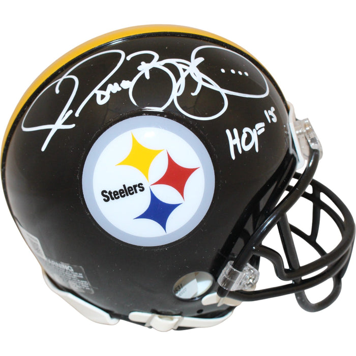 Jerome Bettis Signed Pittsburgh Steelers VSR4 Mini Helmet HOF Beckett W-Powers Sports Memorabilia