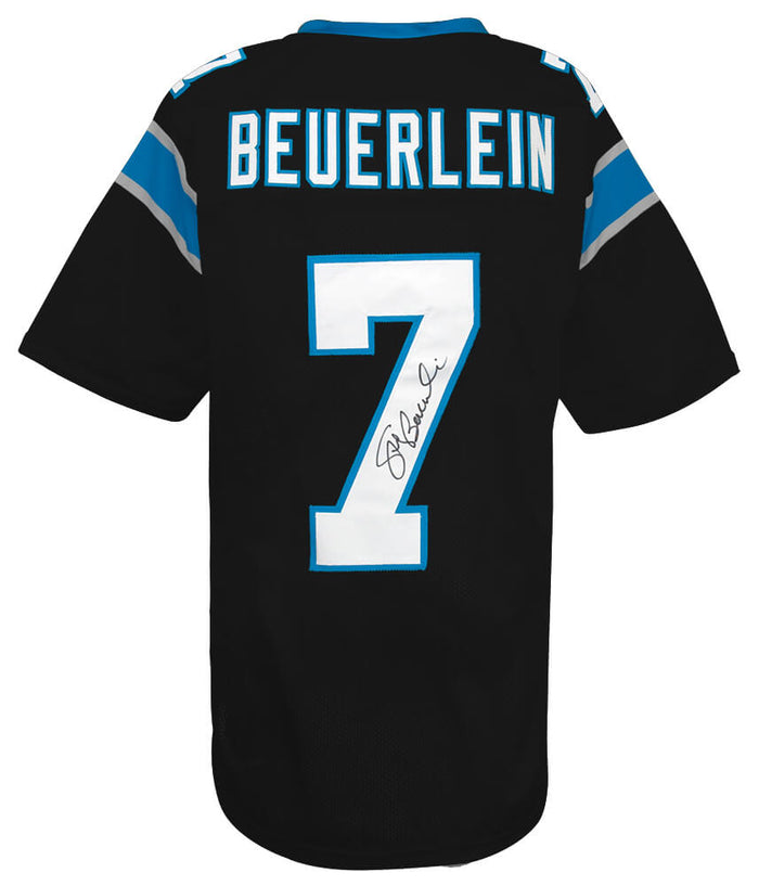 Steve Beuerlein Autographed Black Custom Football Jersey-Powers Sports Memorabilia