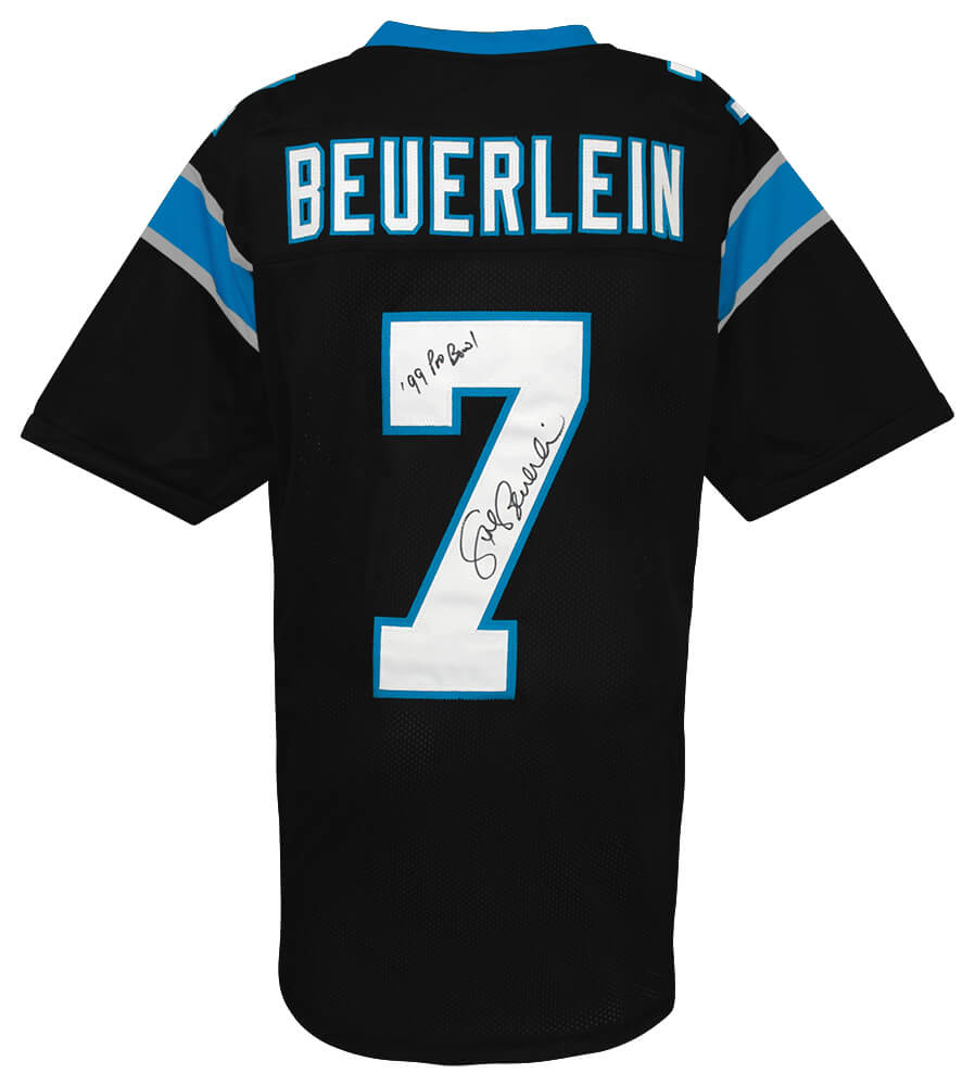 Steve Beuerlein Autographed Black Custom Football Jersey with 99 Pro Bowl-Powers Sports Memorabilia