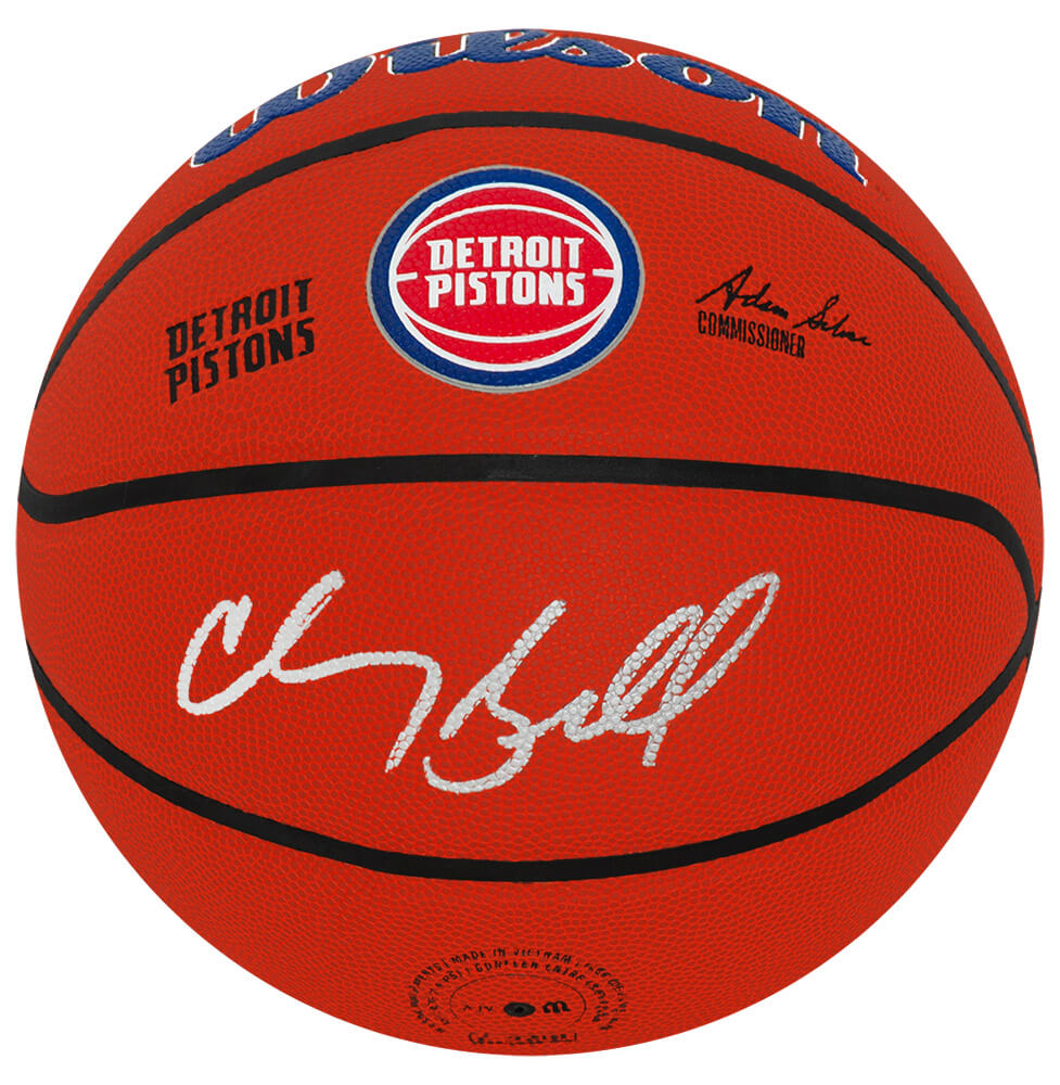 Chauncey Billups Autographed Detroit Pistons Logo Wilson NBA Basketball-Powers Sports Memorabilia