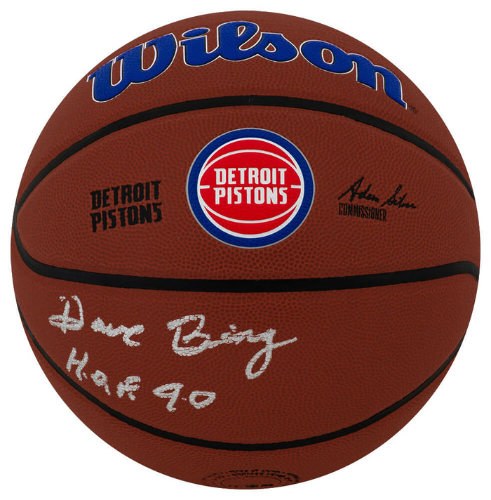 Dave Bing Autographed Detroit Pistons Logo Wilson Alliance NBA Basketball with HOF 1990-Powers Sports Memorabilia