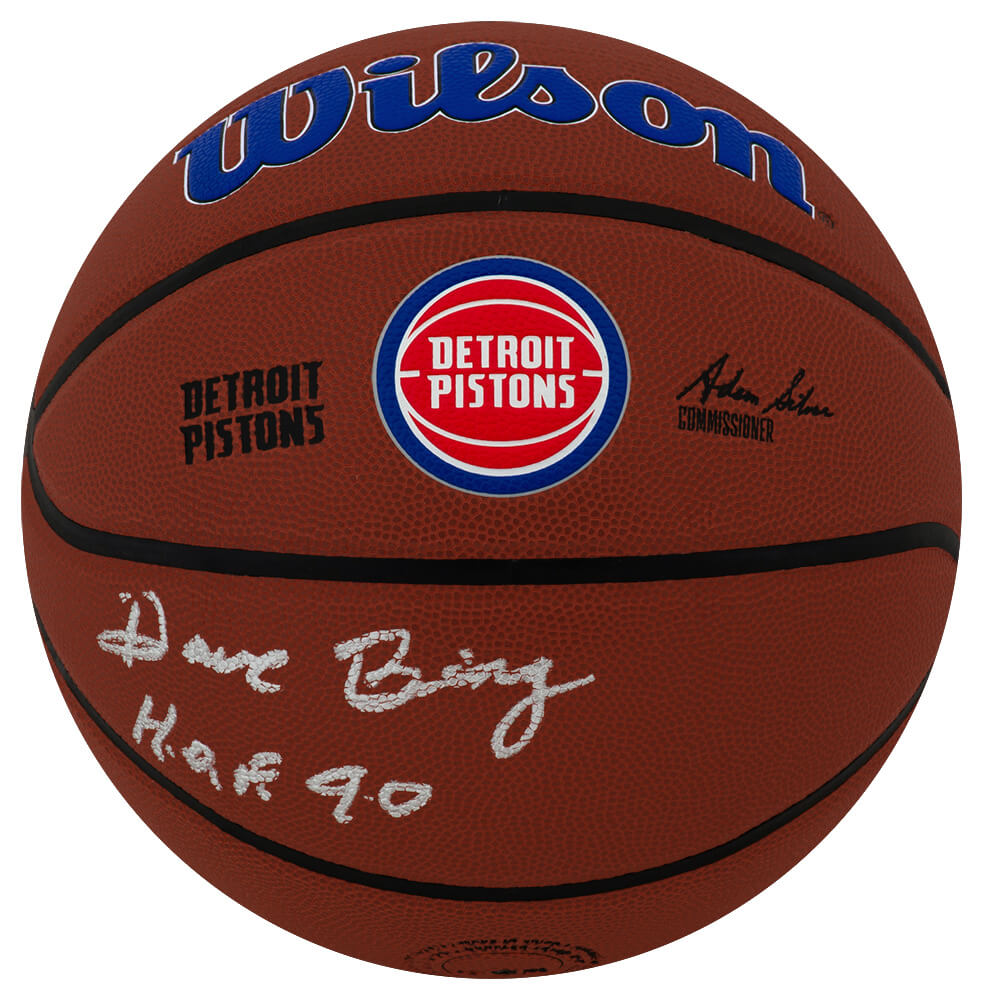 Dave Bing Autographed Detroit Pistons Logo Wilson Alliance NBA Basketball with HOF 1990-Powers Sports Memorabilia