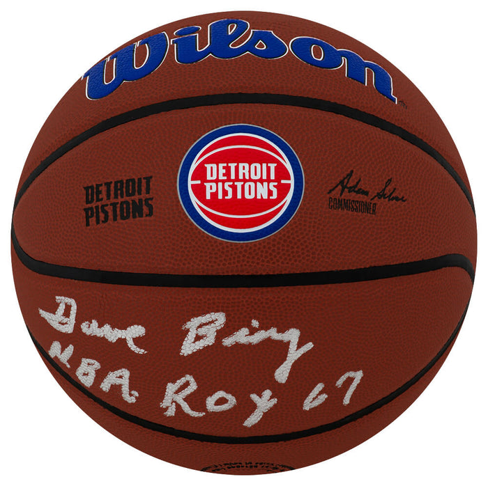 Dave Bing Autographed Detroit Pistons Logo Wilson Alliance NBA Basketball with ROY 1967-Powers Sports Memorabilia