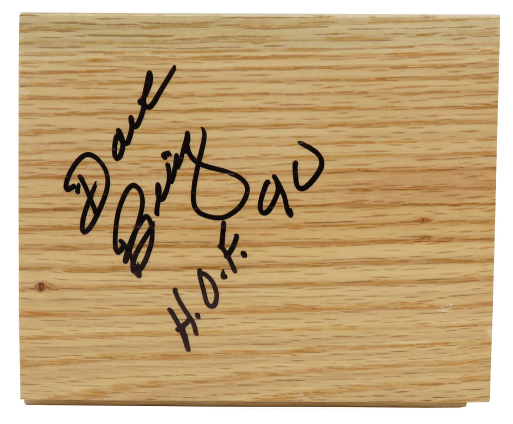 Dave Bing Autographed 5x6 Floor Piece with HOF'90-Powers Sports Memorabilia