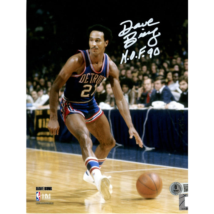 Dave Bing Signed Detroit Pistons 8x10 Photo – Beckett Witness Authenticated-Powers Sports Memorabilia
