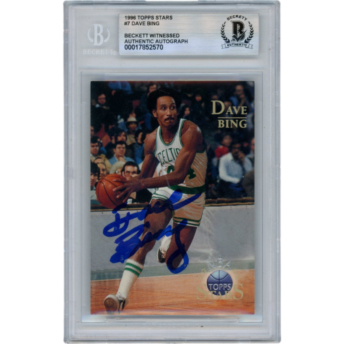 Dave Bing Signed 1996 Topps Stars #7 Slabbed Trading Card – Beckett Authenticated