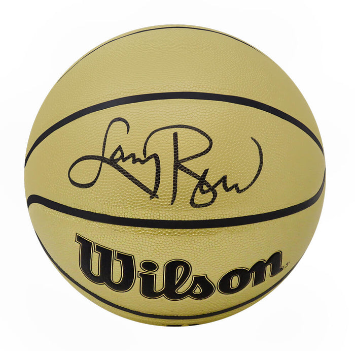 Larry Bird Autographed Wilson Gold NBA Basketball-Powers Sports Memorabilia