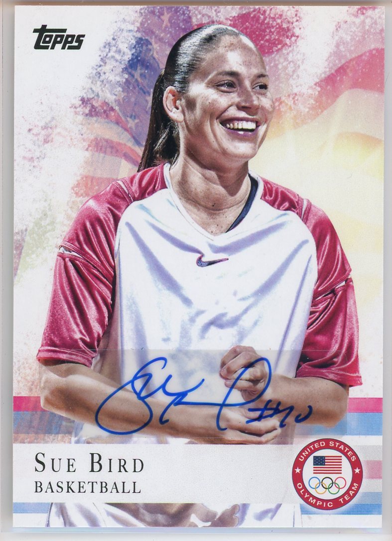 2012 Topps U.S. Olympic Team Sue Bird Card Signed Sticker Auto Slightly Damaged-Powers Sports Memorabilia