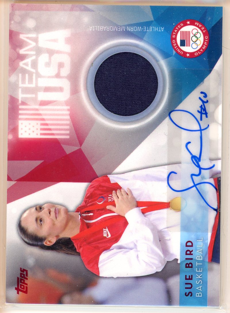 2016 Topps Team USA Olympic Worn Memorabilia Patch Sue Bird Card Signed Sticker Auto-Powers Sports Memorabilia