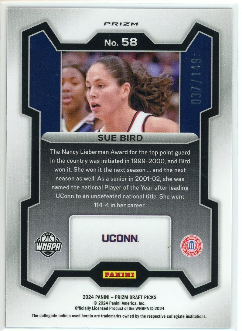 2024 Panini Prizm Draft Picks Sue Bird Purple Ice Card Signed Sticker Auto-Powers Sports Memorabilia
