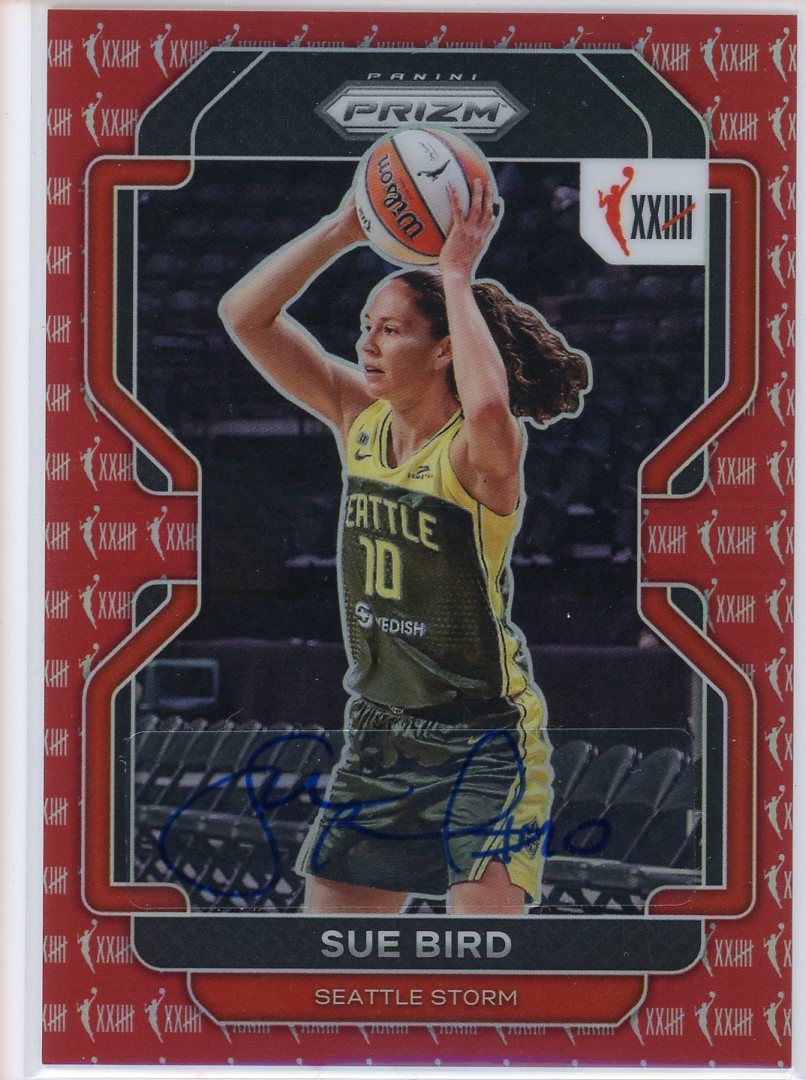 2022 Prizm WNBA Sue Bird 25th Anniversary Logo Card Signed Sticker Auto-Powers Sports Memorabilia
