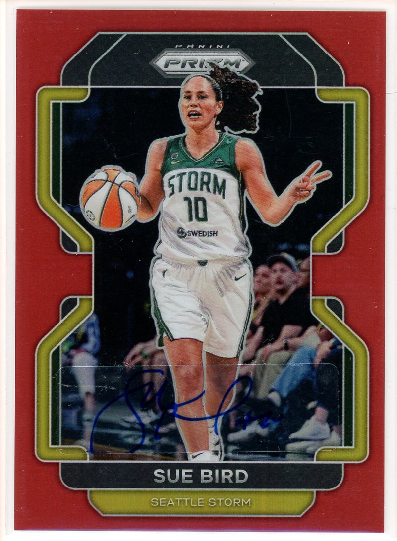 2022 Prizm WNBA Sue Bird Red Parallel Card Signed Sticker Auto-Powers Sports Memorabilia