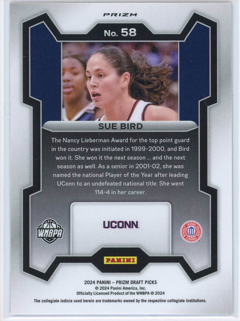 2024 Panini Prizm Draft Picks Sue Bird Silver Card Signed Sticker Auto-Powers Sports Memorabilia