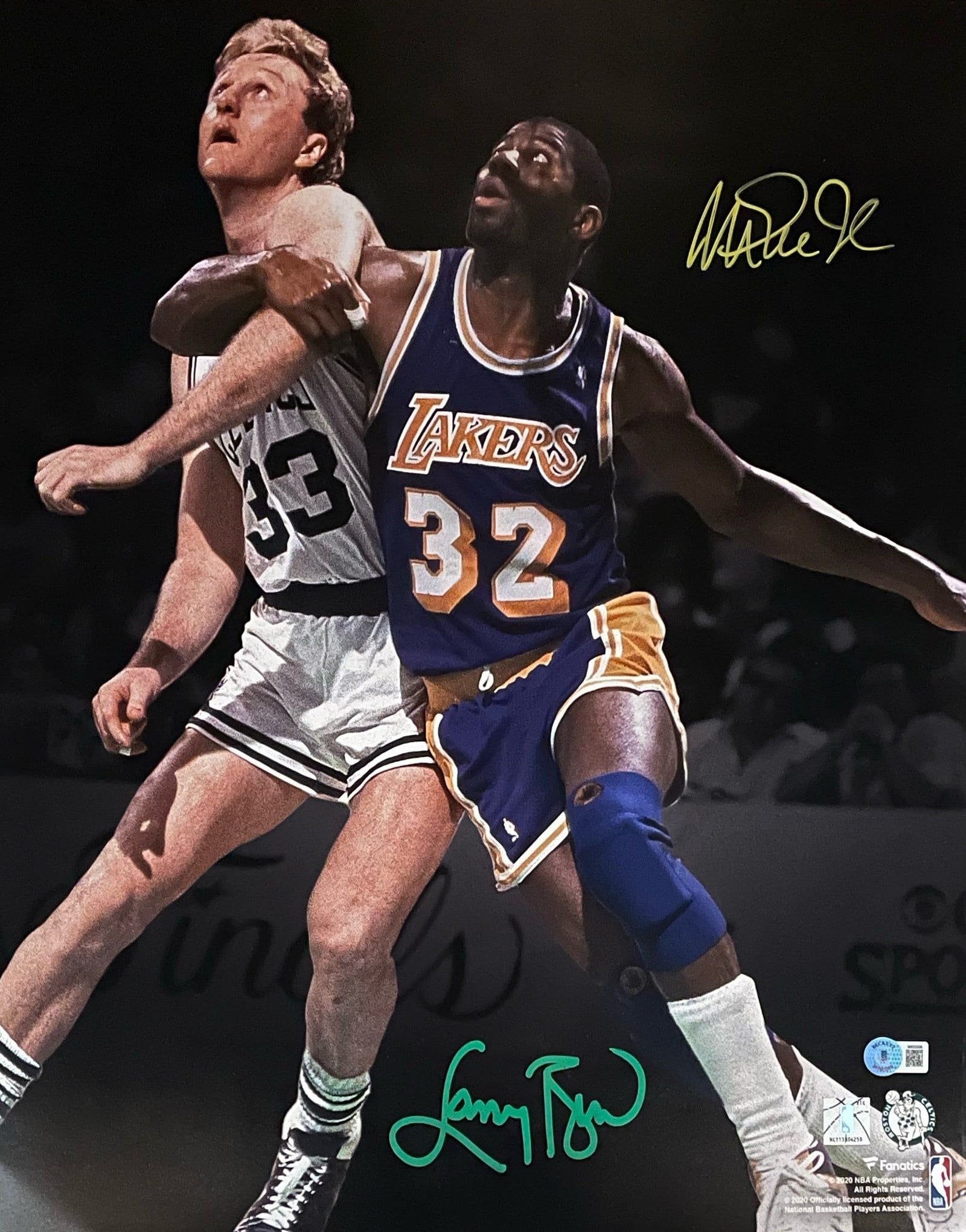 Magic Johnson Larry Bird Signed Boston Celtics Los Angeles Lakers 16x20 Photo – Beckett Authenticated-Powers Sports Memorabilia