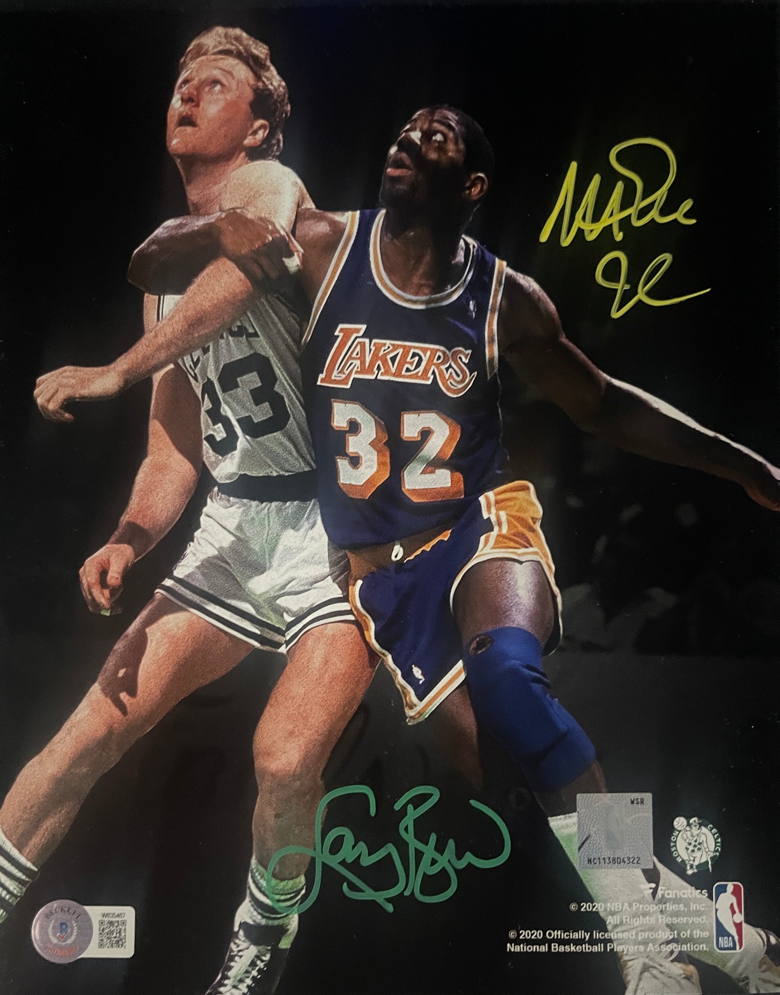 Magic Johnson Larry Bird Signed Boston Celtics Los Angeles Lakers 8x10 Photo – Beckett Authenticated-Powers Sports Memorabilia
