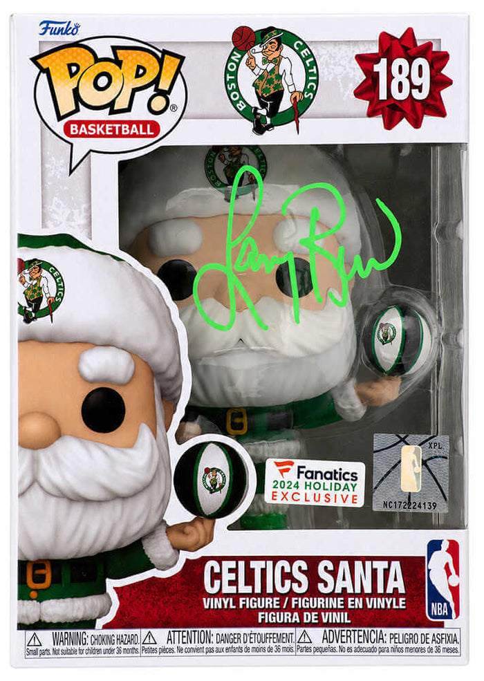 Larry Bird Autographed Boston Celtics SANTA Funko Pop #189-Powers Sports Memorabilia