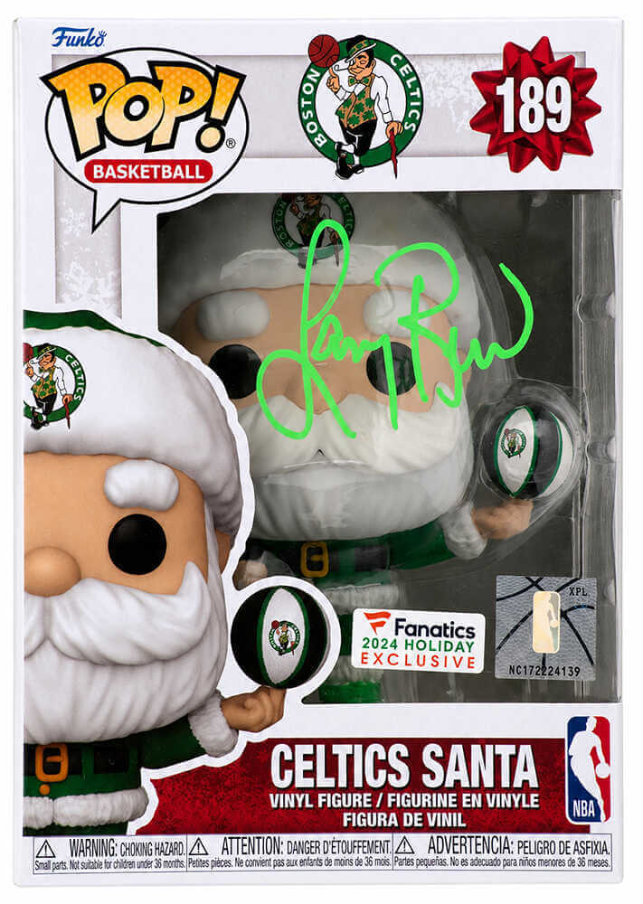 Larry Bird Autographed Boston Celtics SANTA Funko Pop #189-Powers Sports Memorabilia