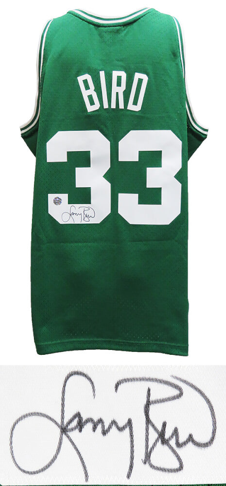 Larry Bird Autographed Boston Celtics Green Mitchell & Ness NBA Swingman Jersey-Powers Sports Memorabilia