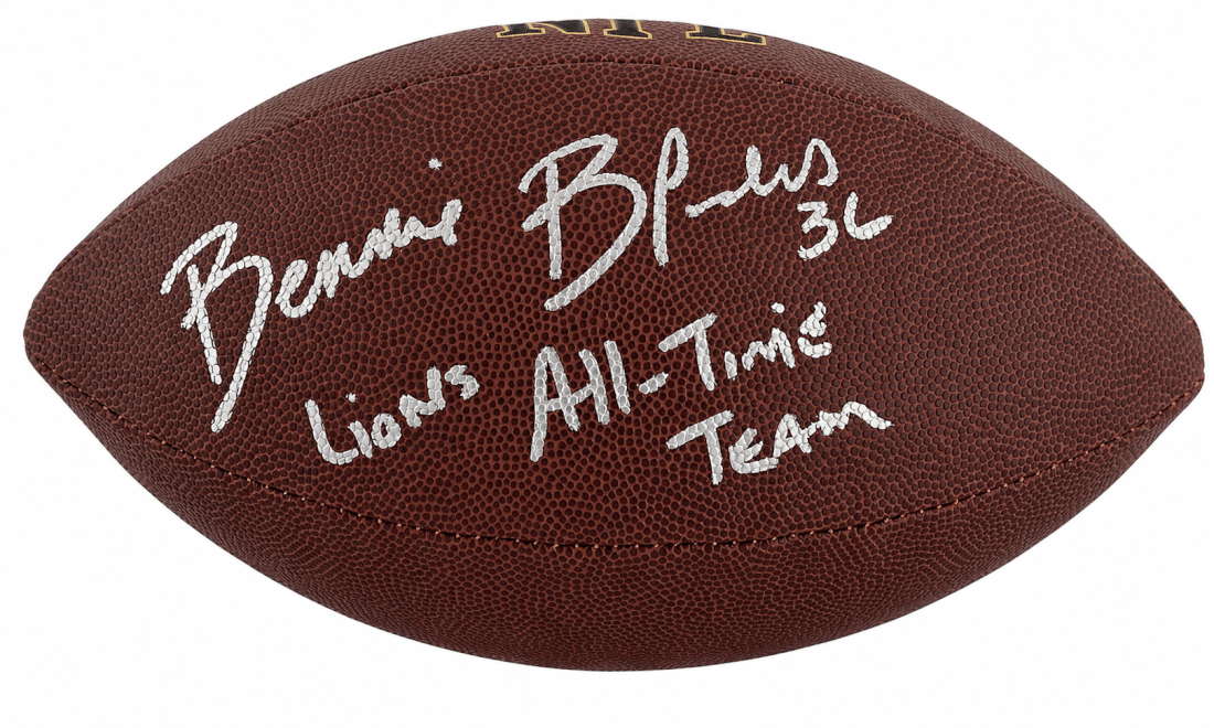 Bennie Blades Autographed Wilson Super Grip Full Size NFL Football with Lions All-Time Team-Powers Sports Memorabilia
