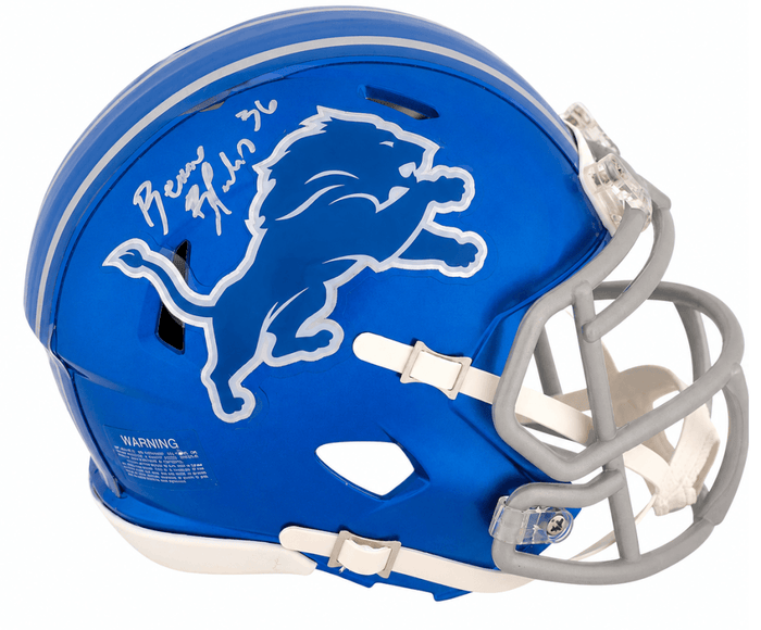 Bennie Blades Autographed Detroit Lions FLASH Riddell Speed Mini Helmet-Powers Sports Memorabilia