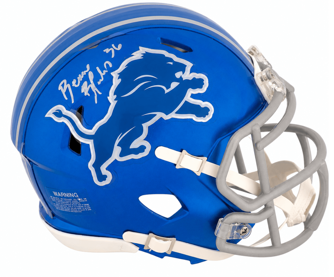 Bennie Blades Autographed Detroit Lions FLASH Riddell Speed Mini Helmet-Powers Sports Memorabilia