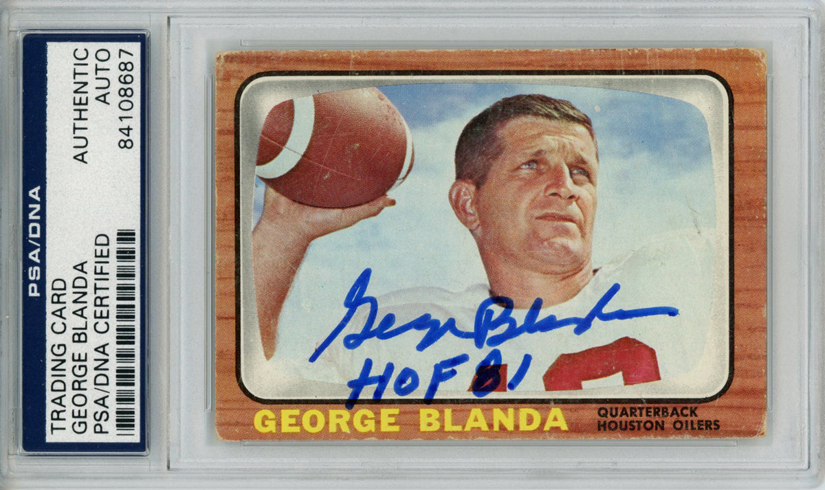 George Blanda Houston Oilers Signed Card - 1966 Topps #48 HOF PSA Slab PSA-Powers Sports Memorabilia