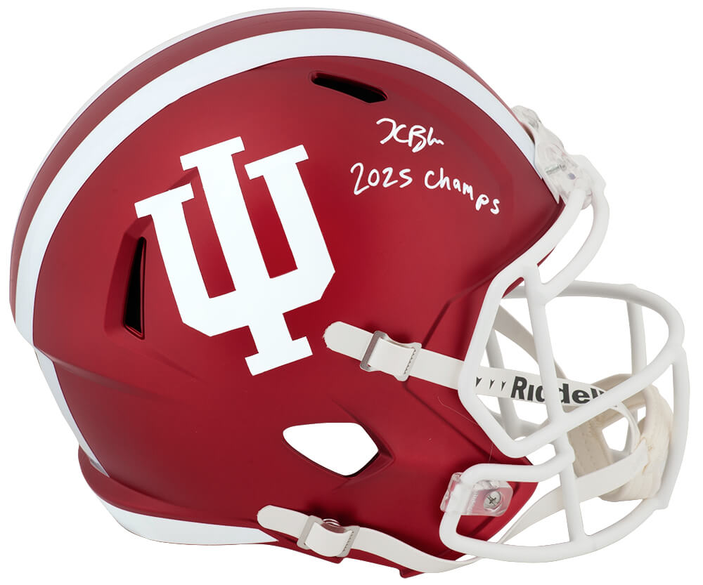 Kaelon Black Autographed Indiana Hoosiers Riddell Full Size Speed Replica Helmet with 2025 Champs-Powers Sports Memorabilia