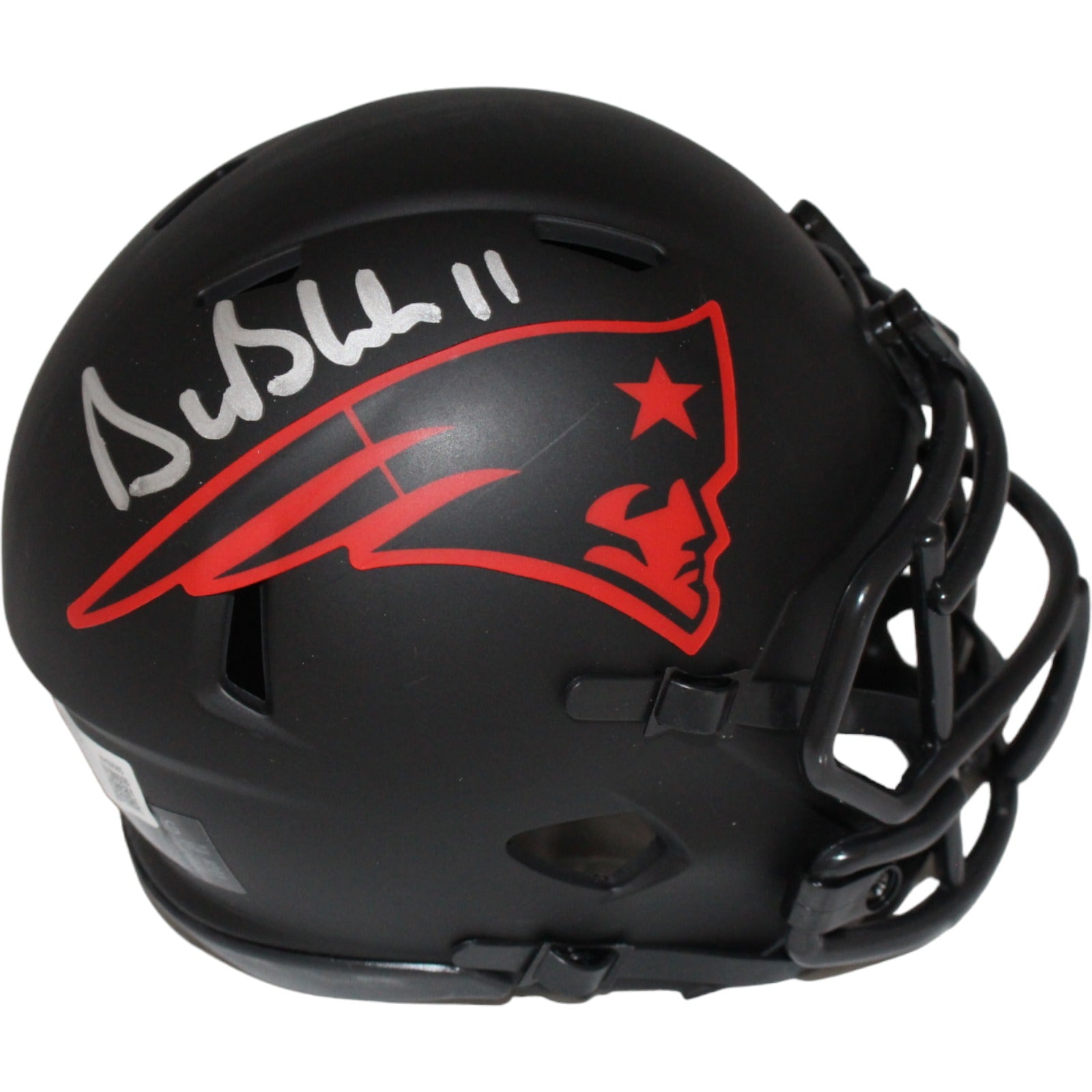 Drew Bledsoe New England Patriots Eclipse Signed Mini Helmet Beckett-Powers Sports Memorabilia