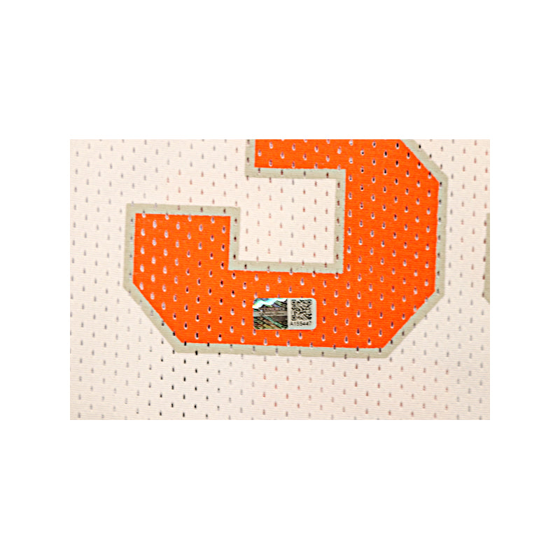 Jim Boeheim Syracuse University Signed Inscribed "03 Champs, 76-23" White Retro Brand Jersey-Powers Sports Memorabilia