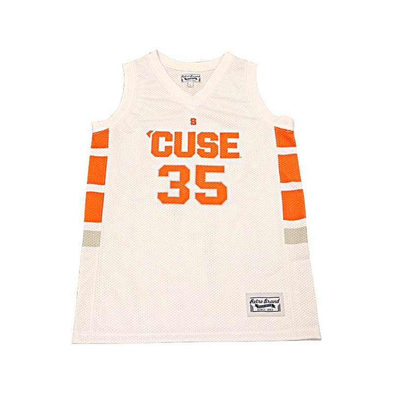 Jim Boeheim Syracuse University Signed Inscribed "03 Champs, 76-23" White Retro Brand Jersey-Powers Sports Memorabilia