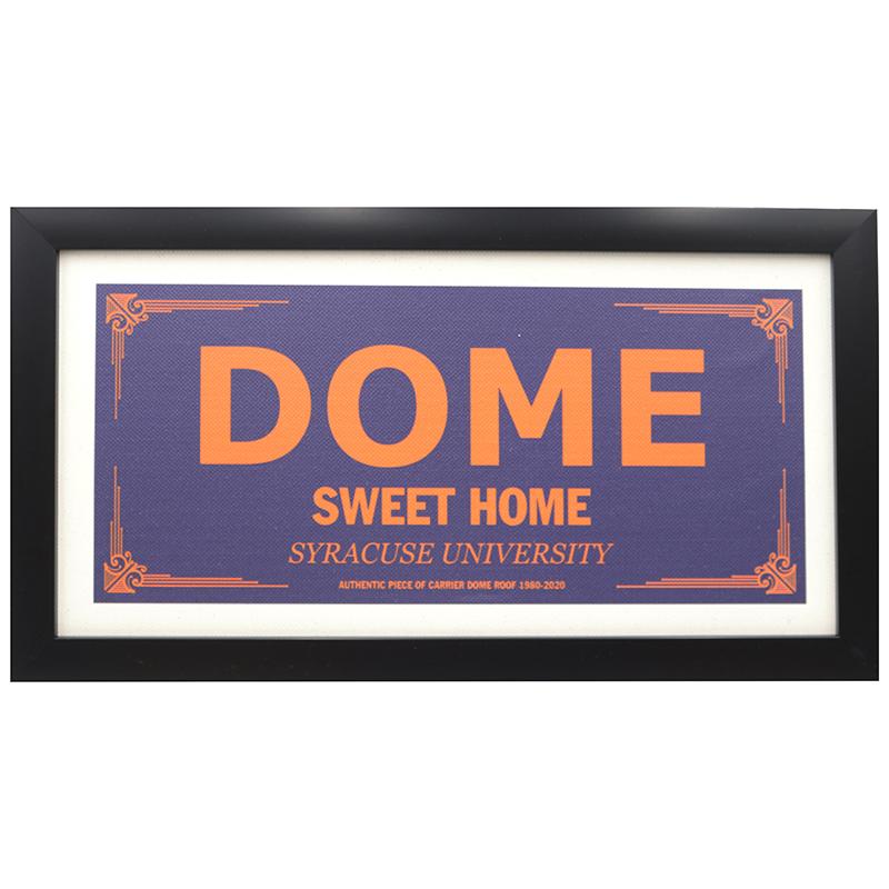 Syracuse University Framed 10"x20" Dome Sweet Home Sign Printed Directly on Authentic Piece of Carrier Dome Roof-Powers Sports Memorabilia