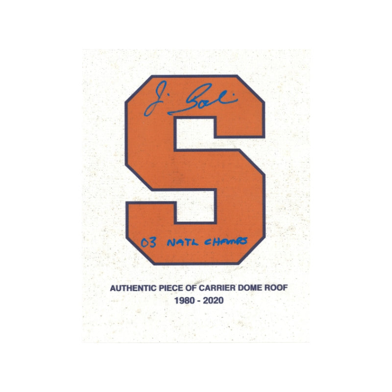 Jim Boeheim Signed Inscribed Syracuse University 11x14 Piece Of Carrier Dome Roof-Powers Sports Memorabilia