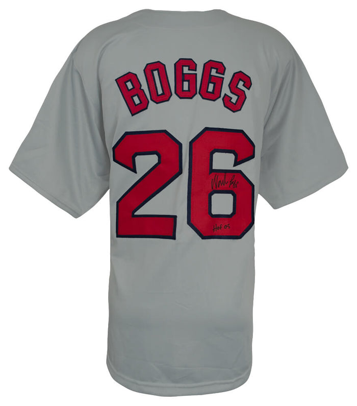 Wade Boggs Autographed Grey Custom Baseball Jersey with HOF'05-Powers Sports Memorabilia