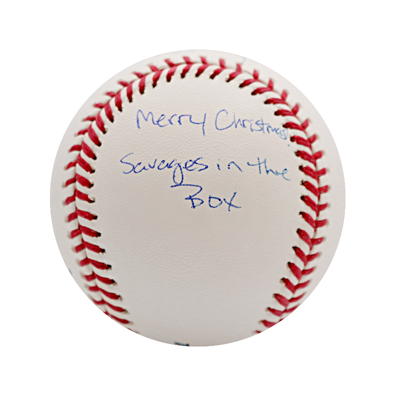 Aaron Boone New York Yankees Signed & Inscribed "Merry Christmas!" "Savages in the Box" Baseball-Powers Sports Memorabilia