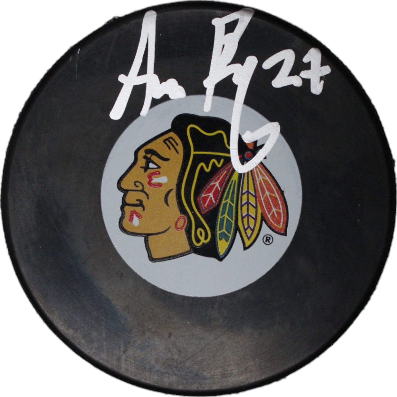 Adam Boqvist Chicago Blackhawks Logo Signed Hockey Puck DEN 48788-Powers Sports Memorabilia