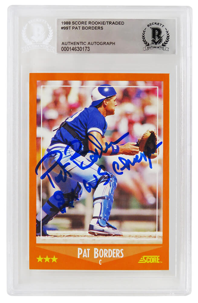 Pat Borders Toronto Blue Jays Autographed 1988 Score Traded Baseball Rookie-Powers Sports Memorabilia