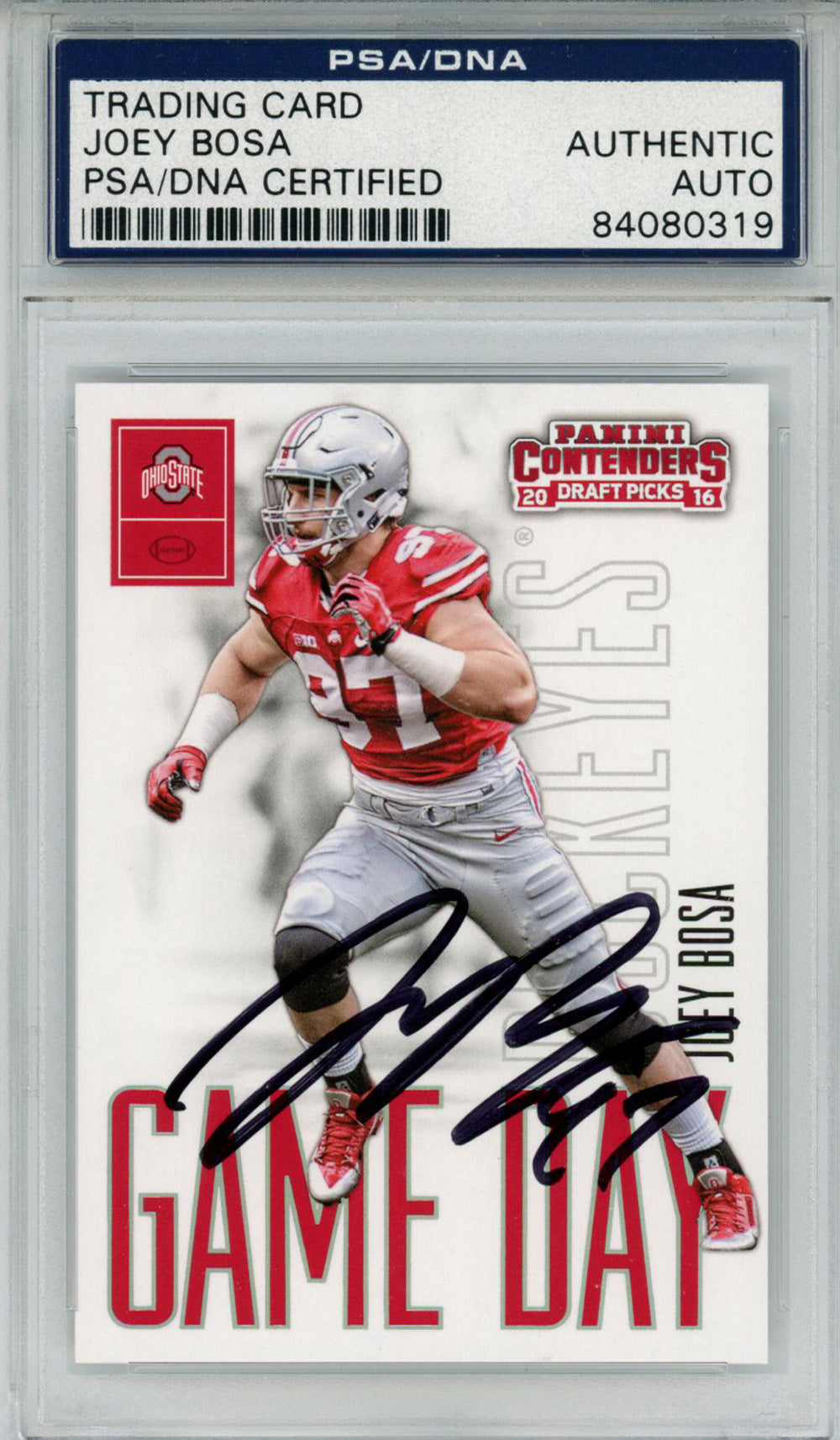 Joey Bosa 2016 Panini Contenders Draft Picks #1 Trading Signed Card-Powers Sports Memorabilia