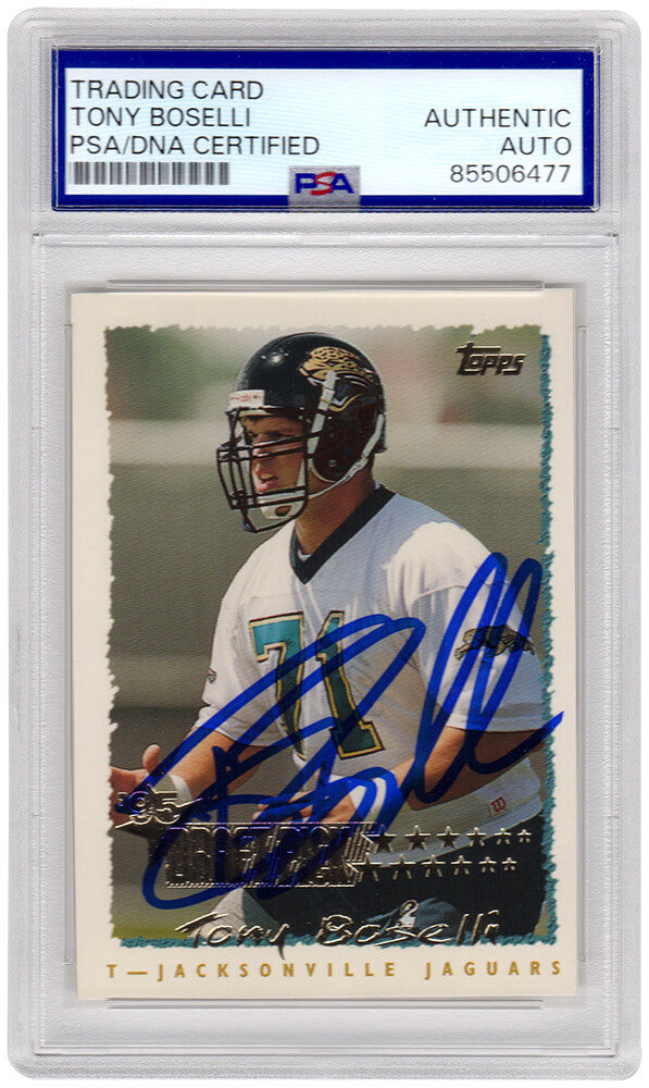 Tony Boselli Jacksonville Jaguars Autographed 1995 Topps Rookie Football-Powers Sports Memorabilia