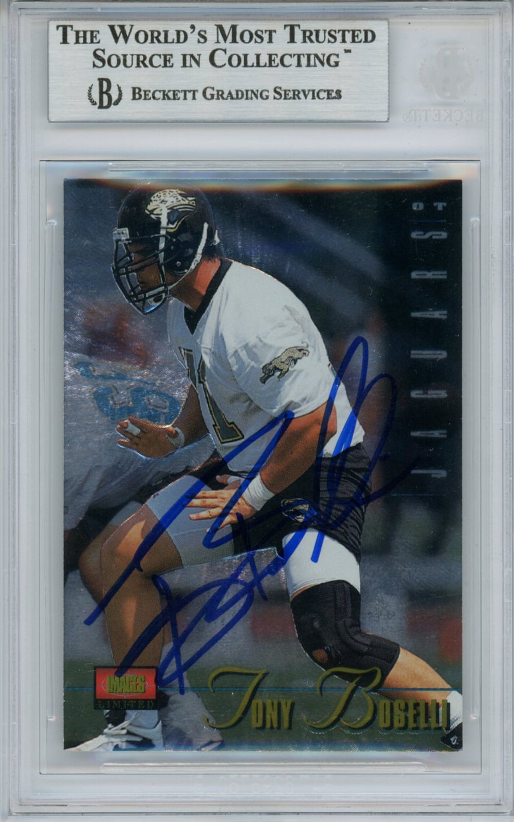 Tony Boselli Jacksonville Jaguars Signed Card - 1995 Images Limited Rookie BAS Slab Beckett-Powers Sports Memorabilia