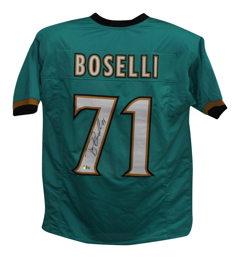 Tony Boselli Signed Pro Style Teal XL Jersey – Beckett Authenticated-Powers Sports Memorabilia