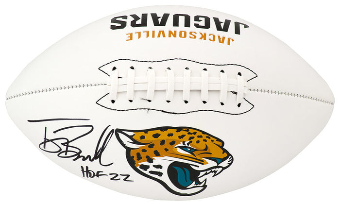 Tony Boselli Autographed Jacksonville Jaguars Franklin White Logo Football with HOF'22-Powers Sports Memorabilia