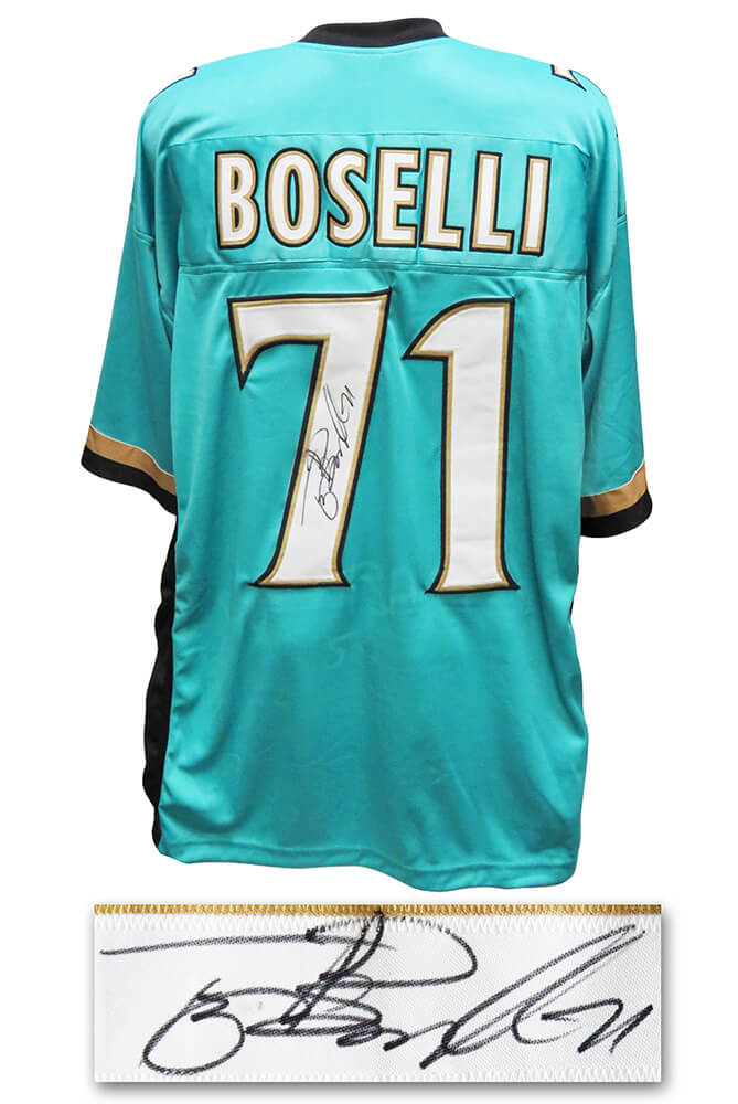 Tony Boselli Autographed Teal Custom Jersey-Powers Sports Memorabilia
