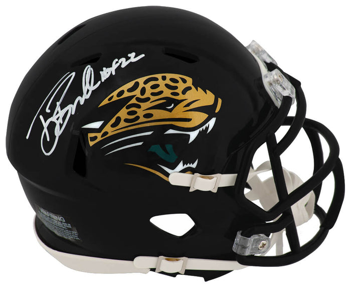 Tony Boselli Autographed Jacksonville Jaguars Throwback Riddell Speed Mini Helmet with HOF'22-Powers Sports Memorabilia