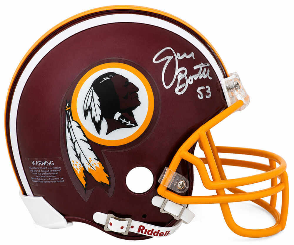 Jeff Bostic Autographed Washington Throwback Riddell (VSR4) Mini Helmet-Powers Sports Memorabilia