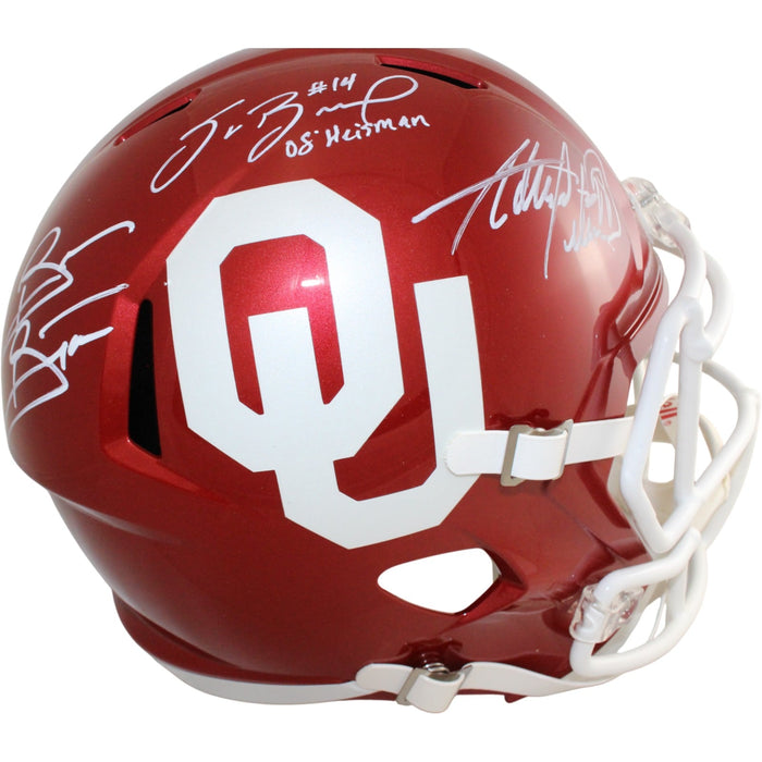 Sam Bradford Peterson Bosworth Signed Oklahoma Sooners Full-Size Helmet – Beckett Authenticated-Powers Sports Memorabilia