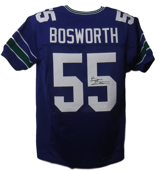Brian Bosworth Seattle Seahawks Blue Size XL Jersey Signed JSA-Powers Sports Memorabilia