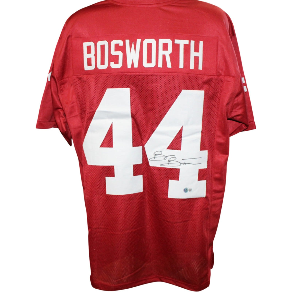 Brian Bosworth Signed College Style XL Red Jersey – Beckett Witness Authenticated-Powers Sports Memorabilia