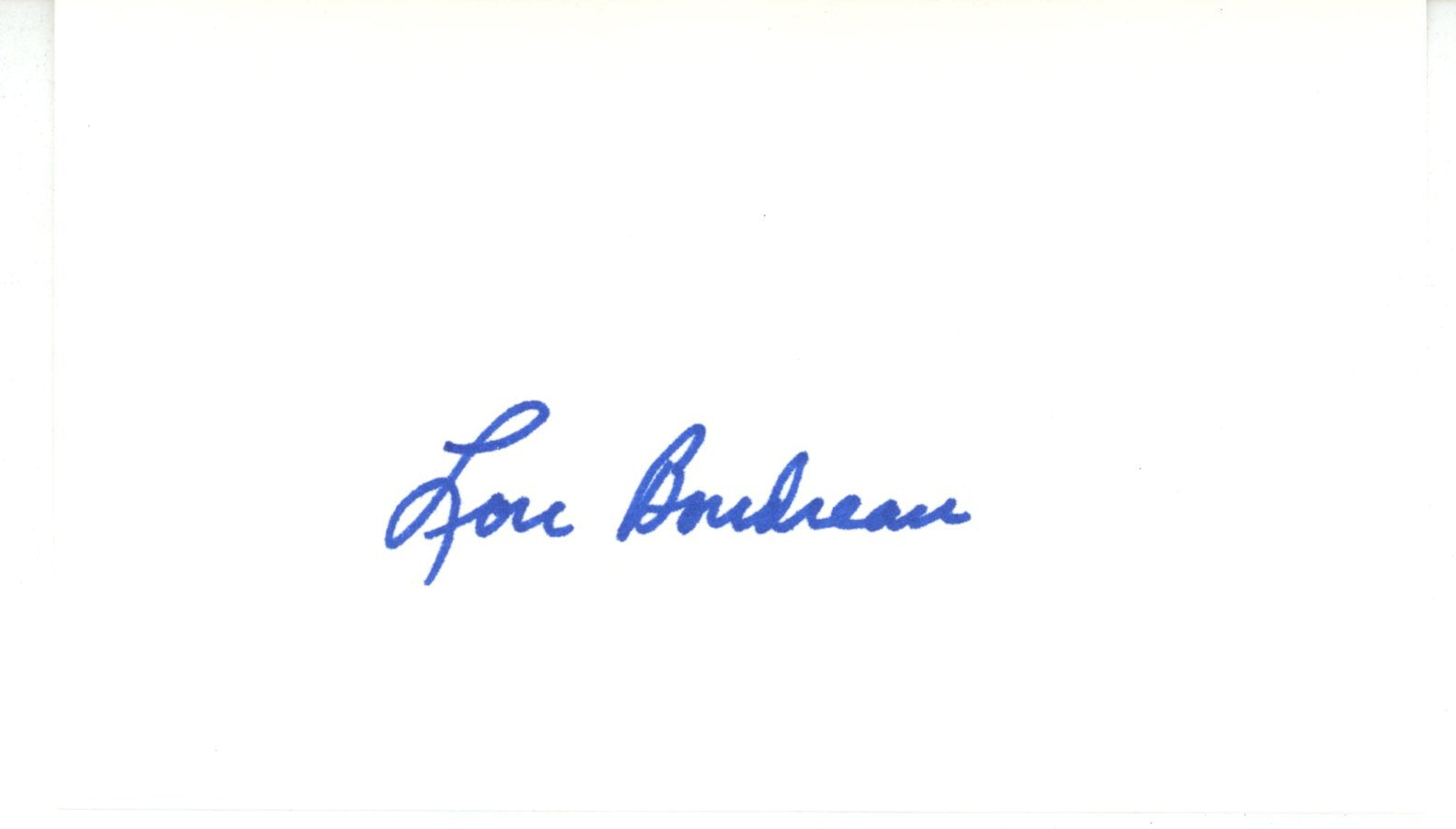 Lou Boudreau Cleveland Indians Index Signed Card-Powers Sports Memorabilia